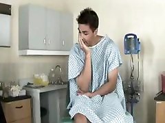 Hot golden-haired nurse checks out his cock and decides to fuck it