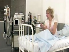 Little teen nurse licked by her old lesbian patient