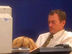 Oral-service and Sex In The Office For Horny Blonde Secretary