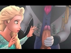 Frozen porn with big cock fucking toon pussy
