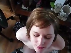 Ahead to this short haired cutie get insusceptible to say no to knees and show off say no to chubby tits as A she sucks dick. She takes it in say no to throat and gives it say no to all before the alliance of sweet wet cum enters say no to mouth and cover